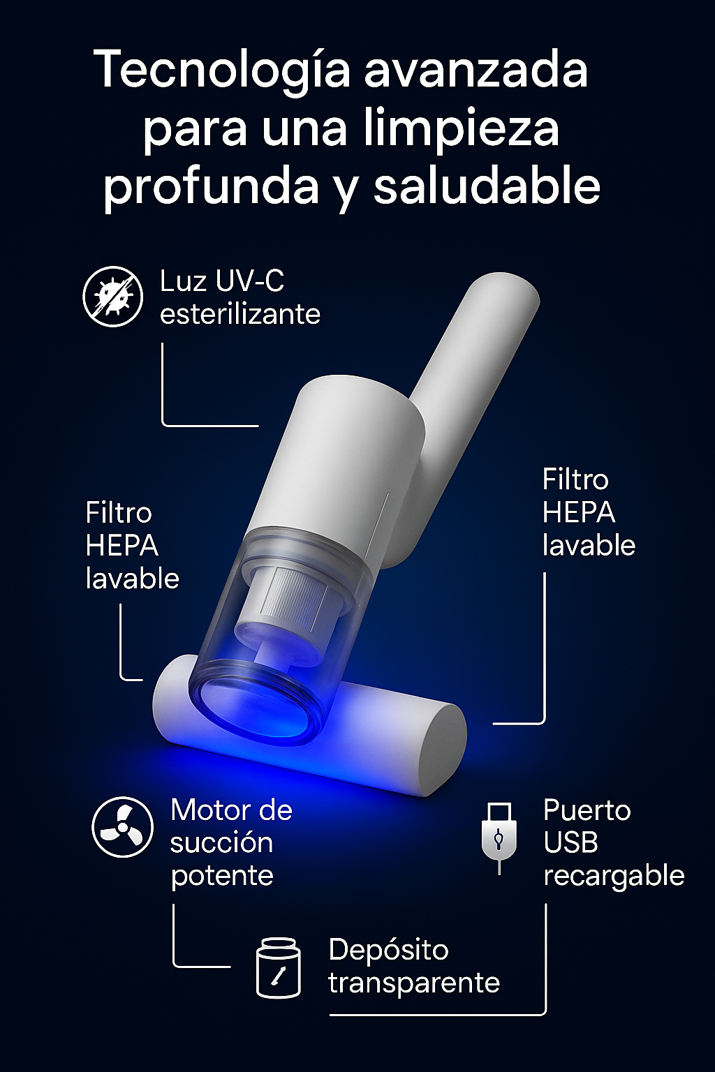 ASPIRADORA DE ACAROS CON UV PORTATIL