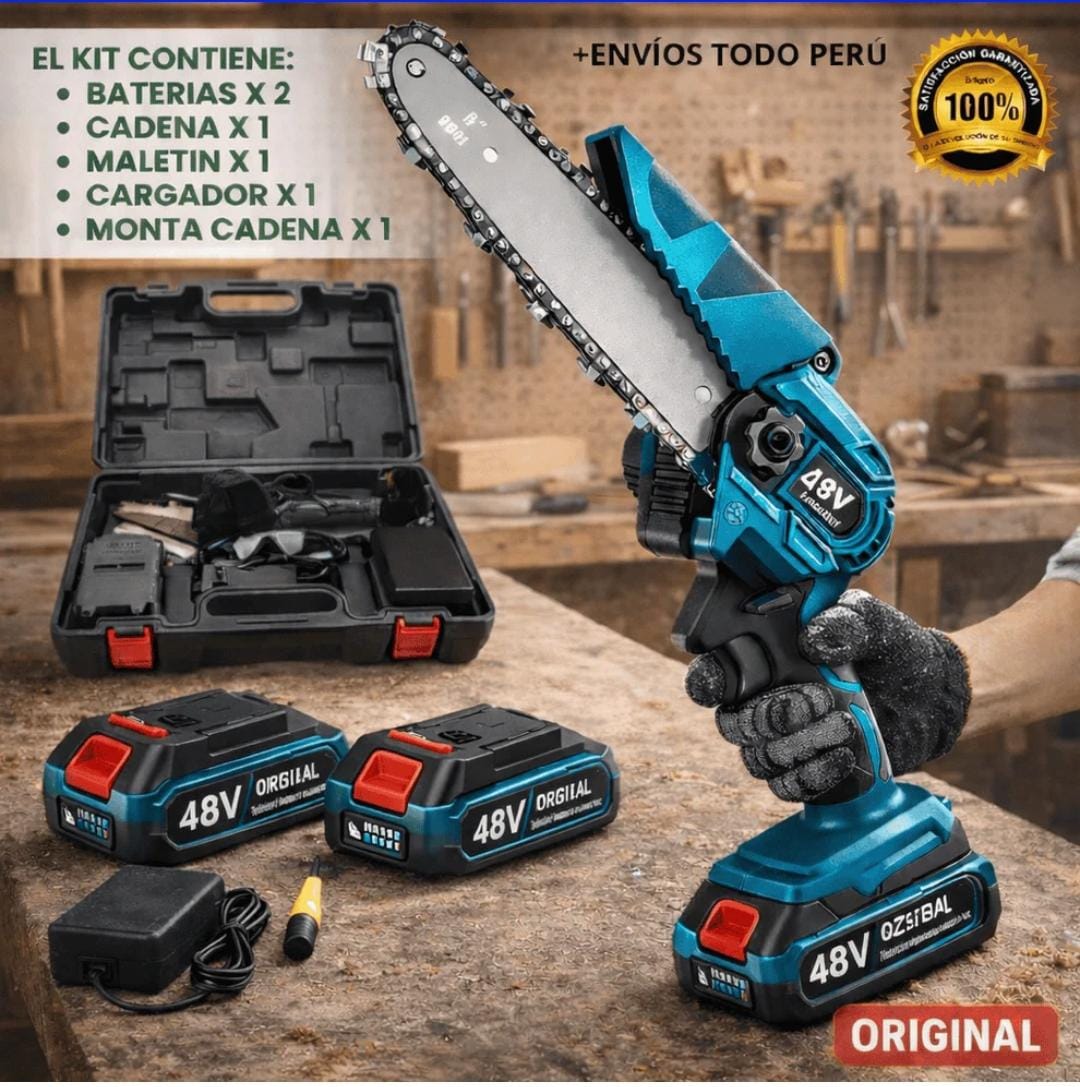 MOTOSIERRA ELECTRICA PORTATIL 48V PROFESIONAL